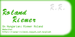 roland riemer business card